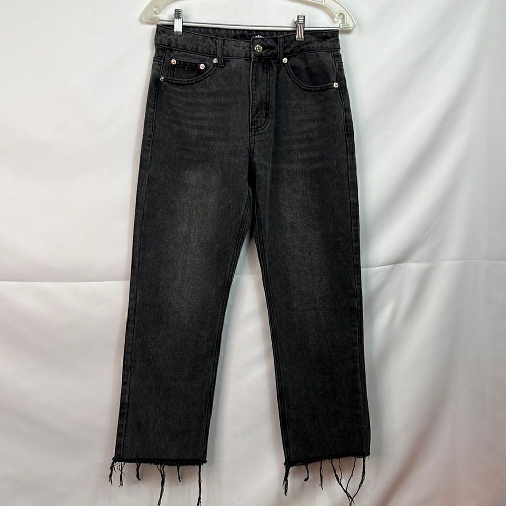 Adika Denim raw hem high waisted straight jeans medium NWOT